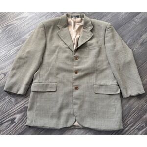 Vintage Hugo Boss Wool Houndstooth Blazer Einstein Sport Coat 46R/XL 3/4 sleeve
